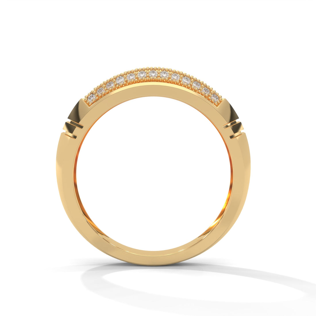 Titanium 0.66 CTW Round Lab-Grown Diamond Curved Men's Ring