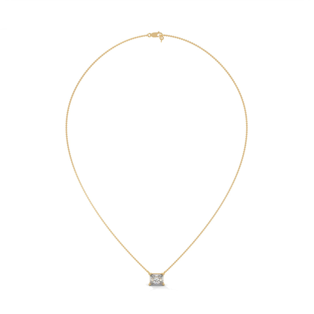 Timeless Brilliance Emerald-Cut Diamond Pendant Necklace 1.50ct | 14K Gold | 16”&18” Chain