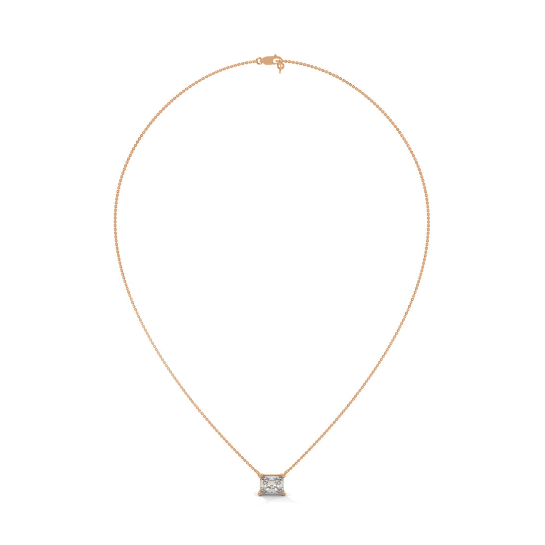 Timeless Brilliance Emerald-Cut Diamond Pendant Necklace 1.50ct | 14K Gold | 16”&18” Chain