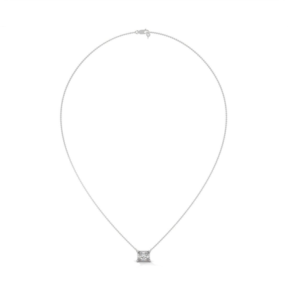 Timeless Brilliance Emerald-Cut Diamond Pendant Necklace 1.50ct | 14K Gold | 16”&18” Chain