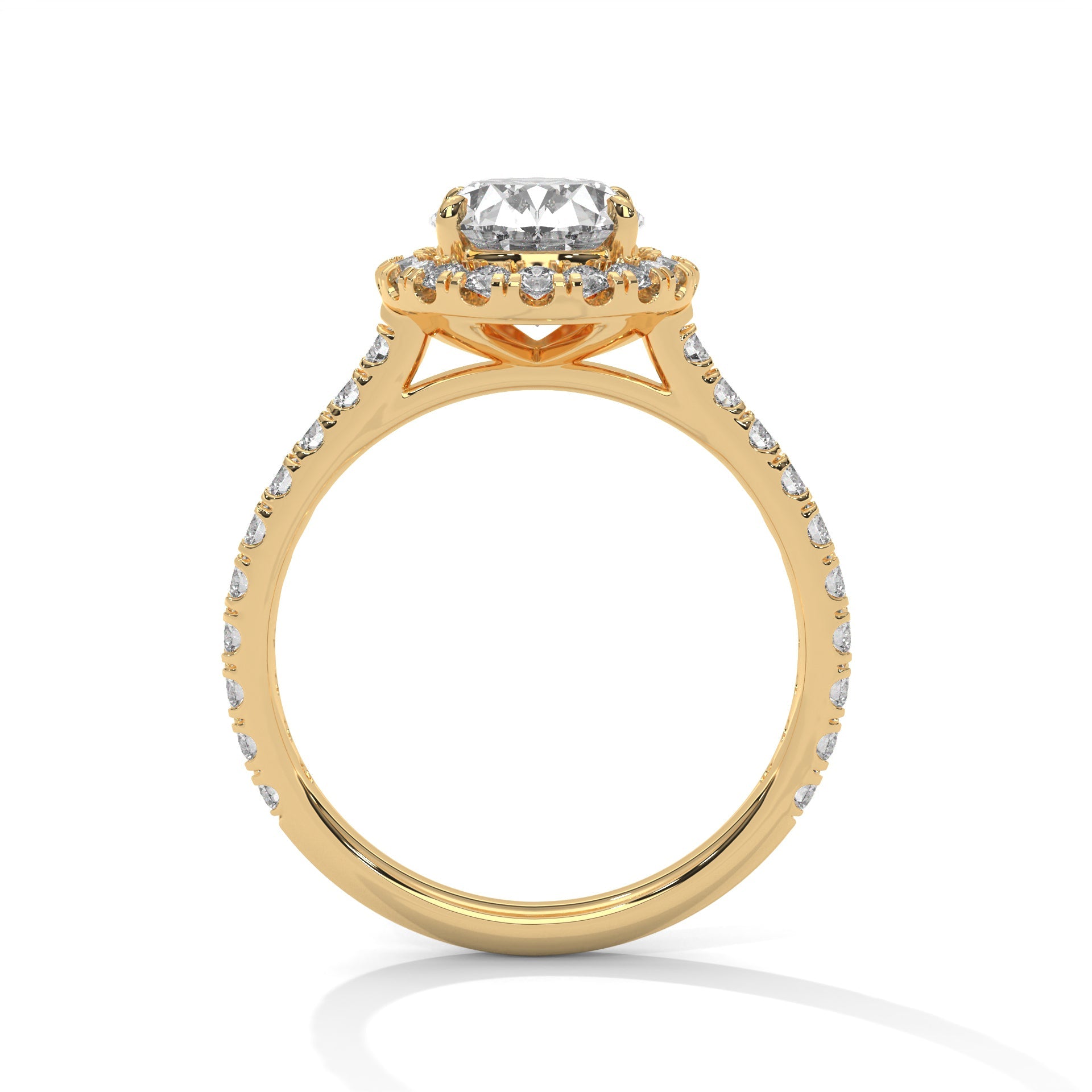 Celestial Bloom 2.61 CTW Oval-Cut Diamond Halo Gold RIng