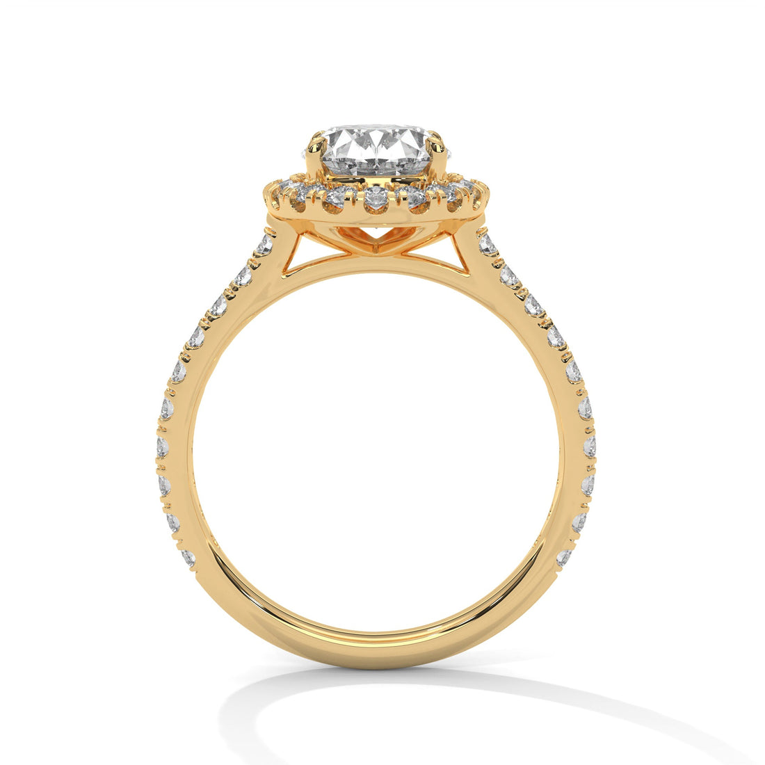 Celestial Bloom 2.61 CTW Oval-Cut Diamond Halo Gold RIng