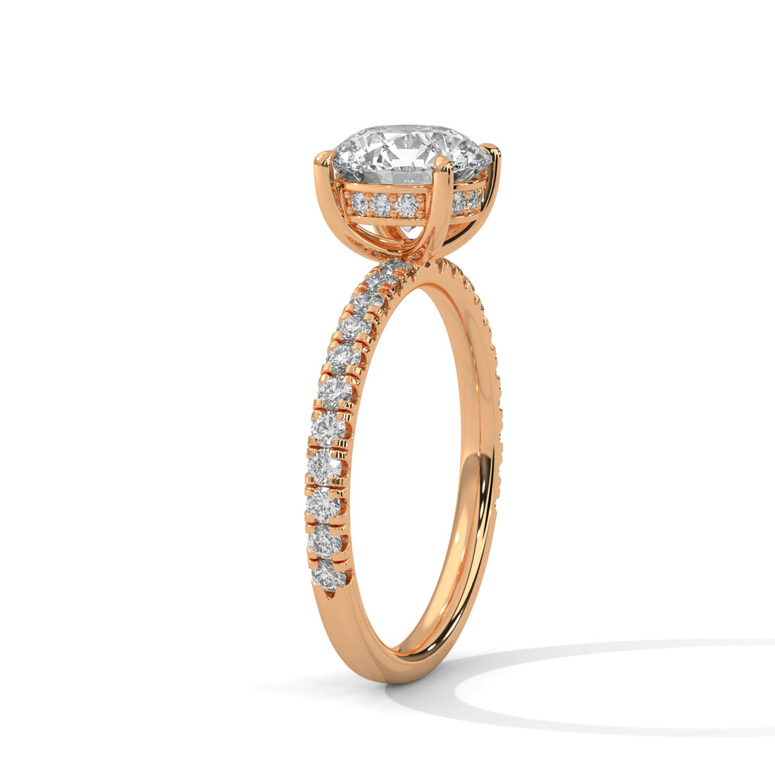 Juliette 1.5ct Round Lab-Grown Diamond Pave Engagement Ring | 1.97 CTW