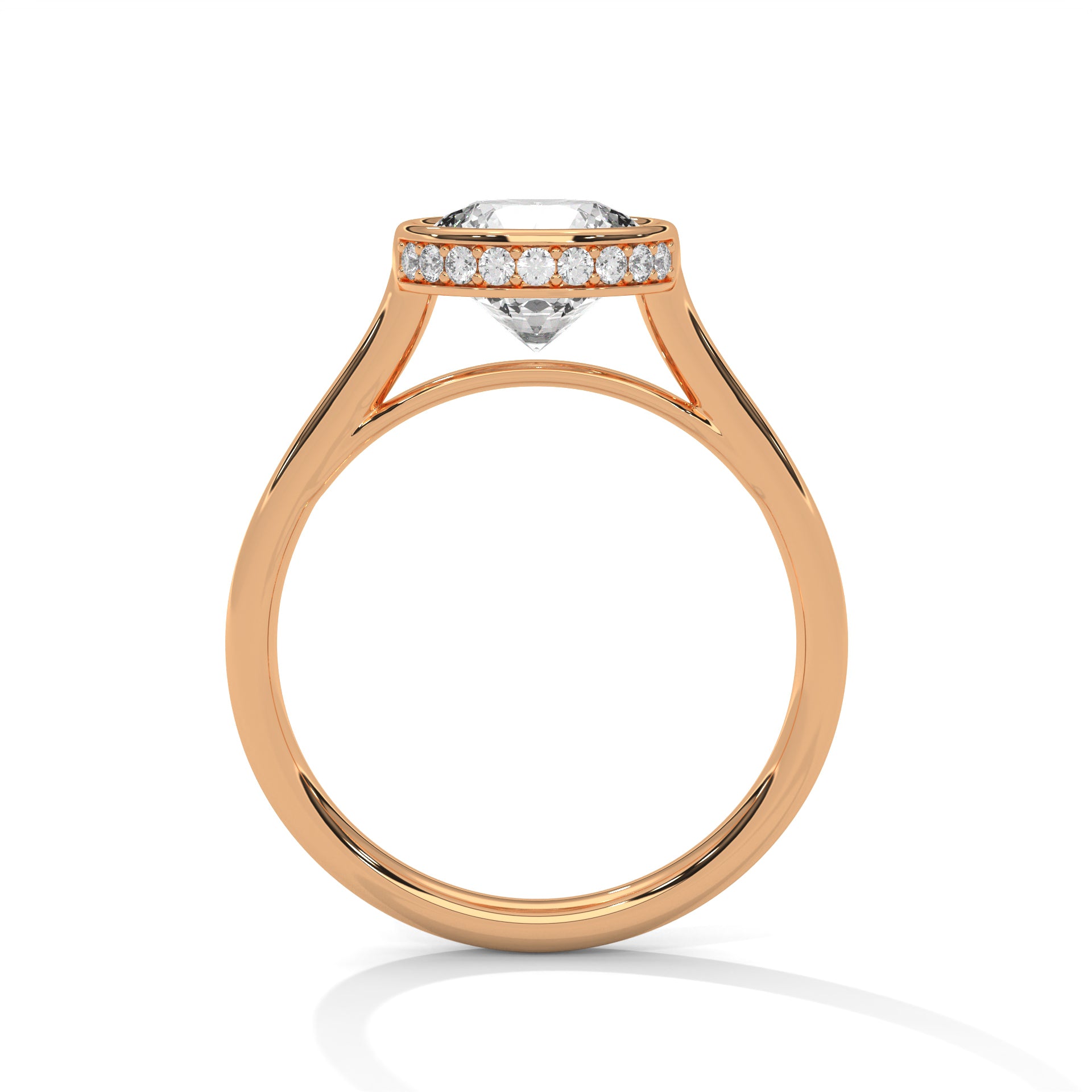 Sleek Radiance 1 CT Round-Cut Lab Grown Diamond Bezel Set Ring | 1.14 CTW