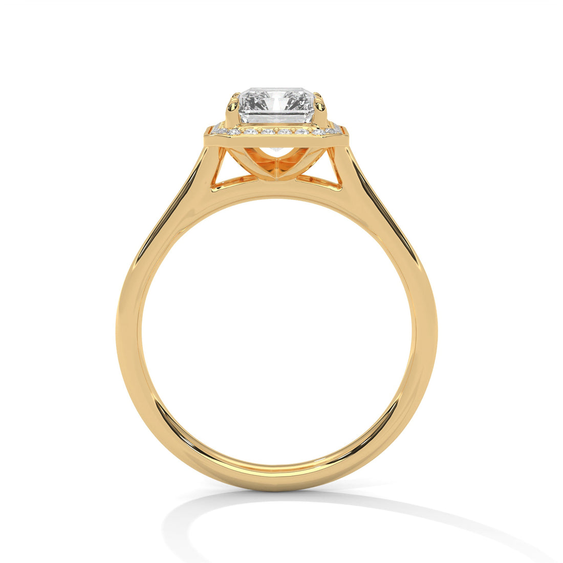Ethereal 2.15 CTW Emerald-Cut Lab-Grown Diamond Halo Ring | E-VS1