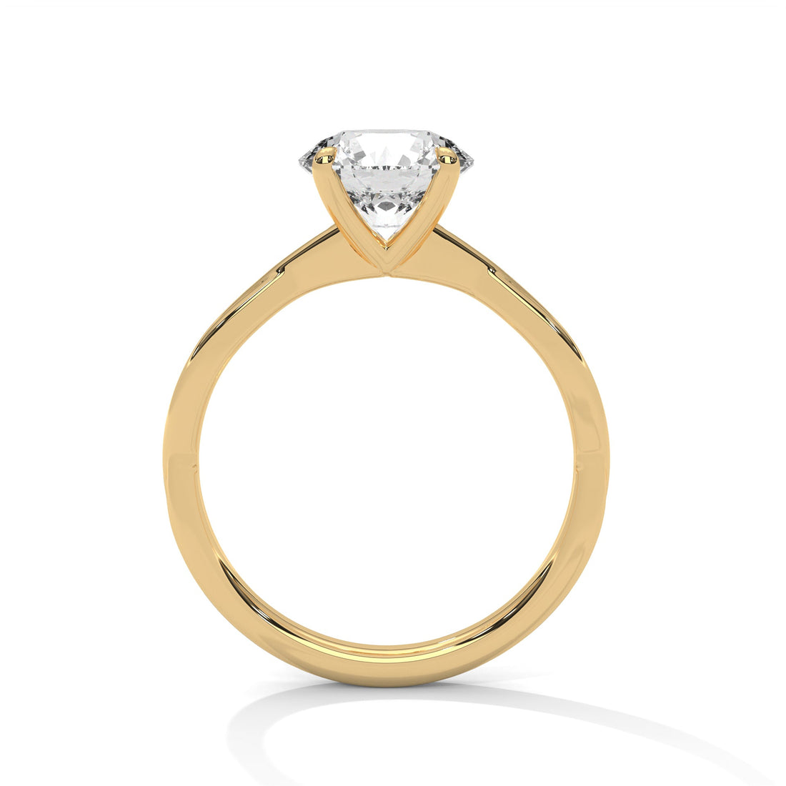 Elysian 2.00 CTW Round-Cut Diamond Twisted Solitaire Ring | 14K & 18K Gold
