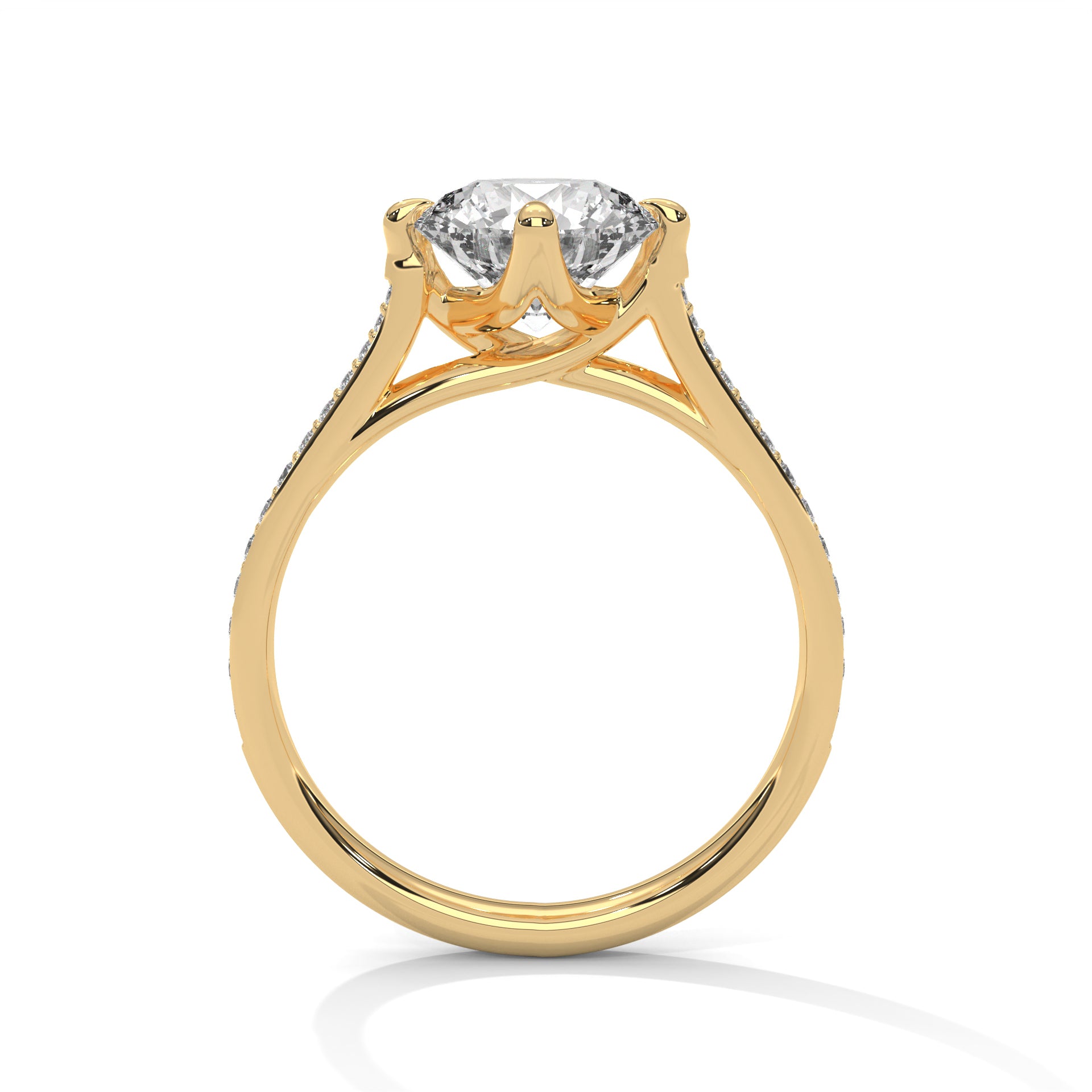 Graceful Spark 1.5 CT Round-Cut Lab Grown Diamond Pave Ring | 1.68 CTW