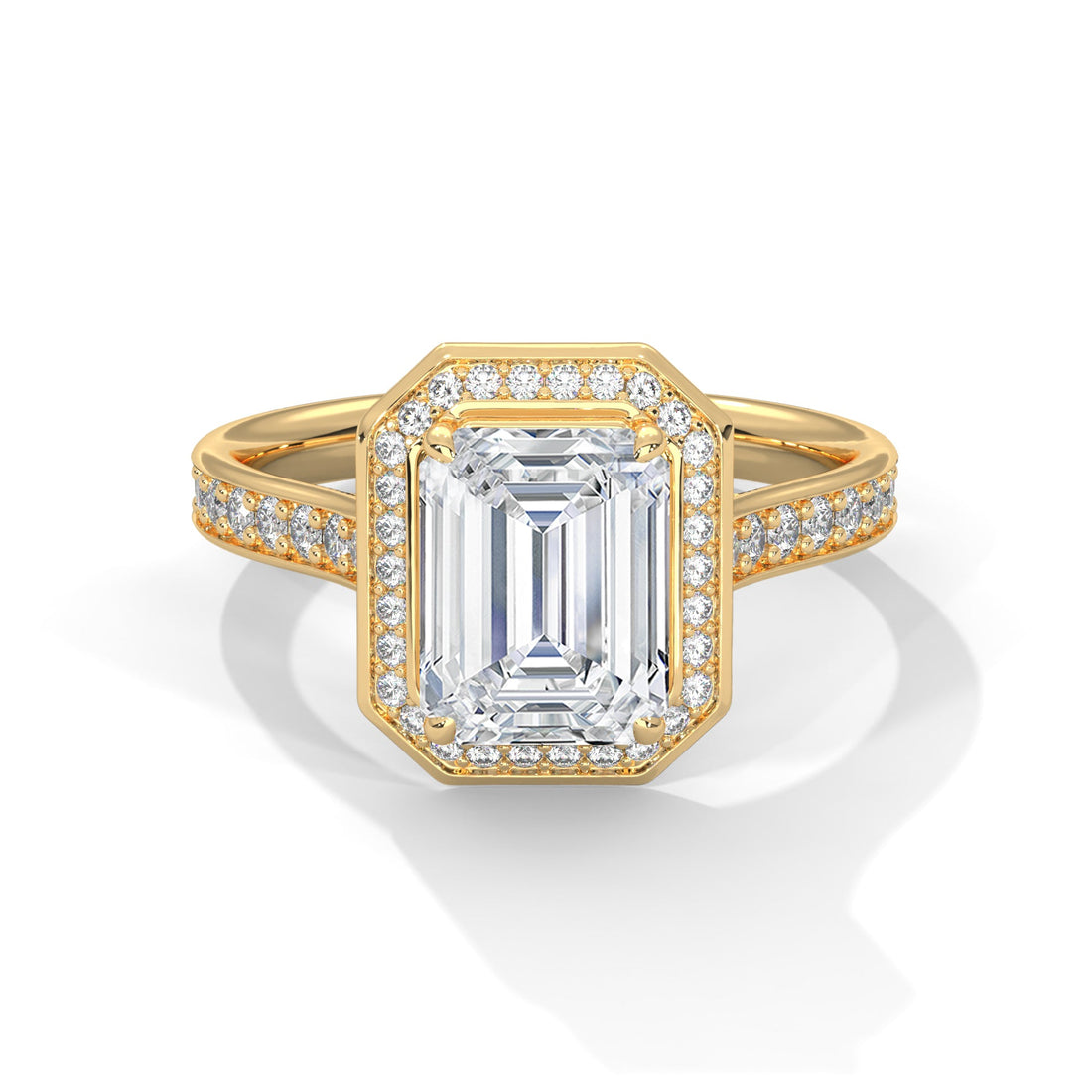 Luxe 1.5 ctw Halo Emerald-Cut Lab Grown Diamond Ring | 1.96 CTW