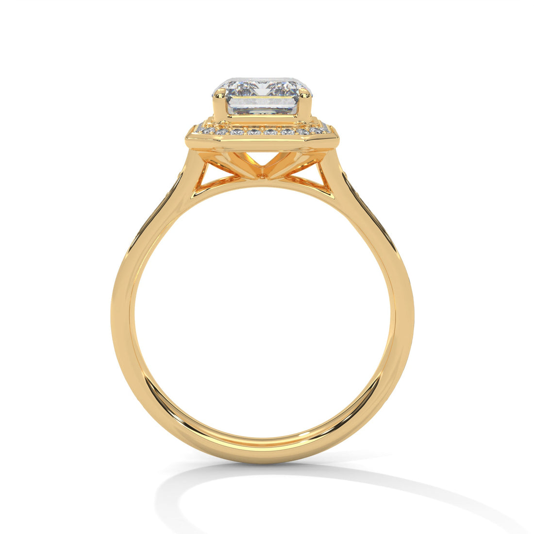 Luxe 1.5 ctw Halo Emerald-Cut Lab Grown Diamond Ring | 1.96 CTW