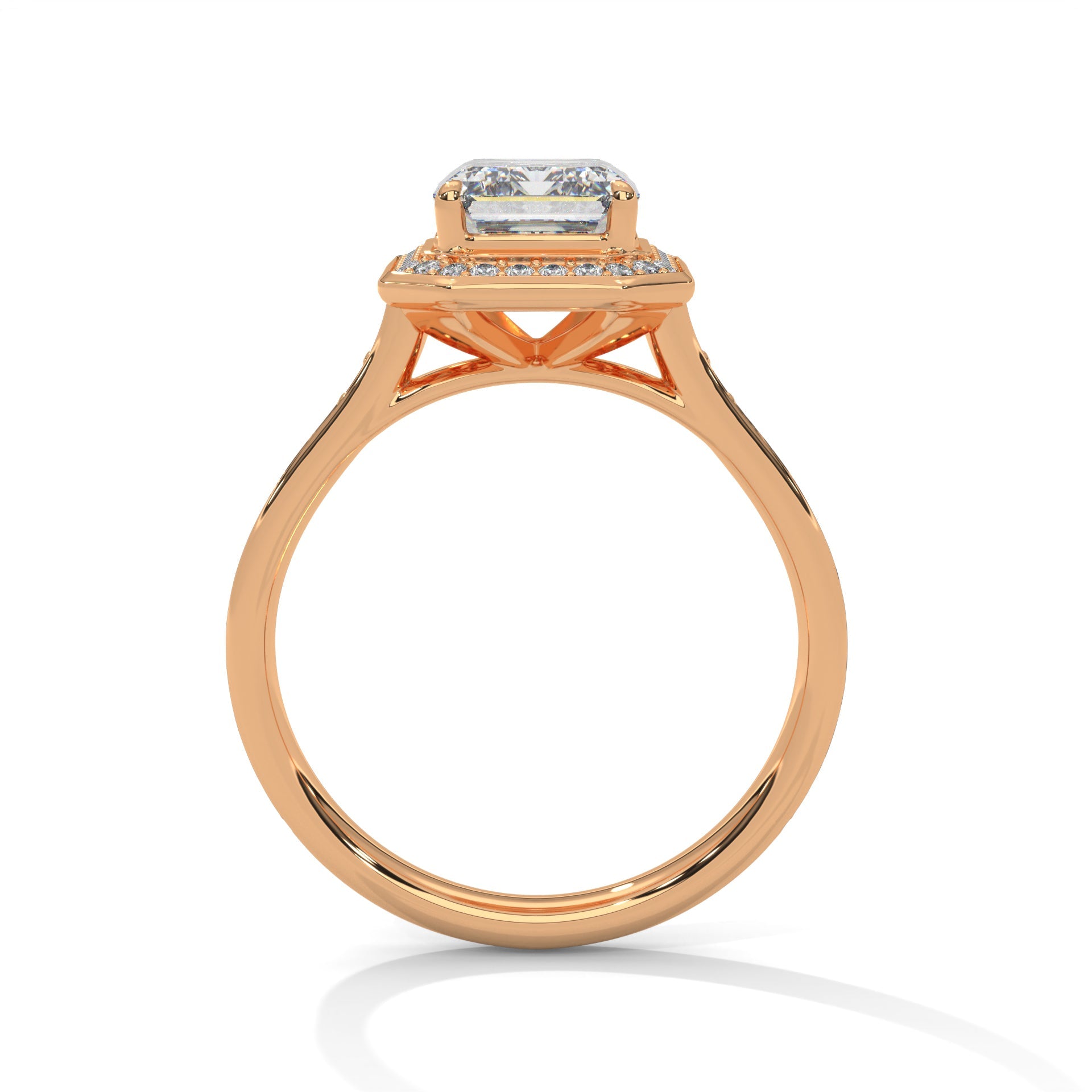 Luxe 1.5 ctw Halo Emerald-Cut Lab Grown Diamond Ring | 1.96 CTW