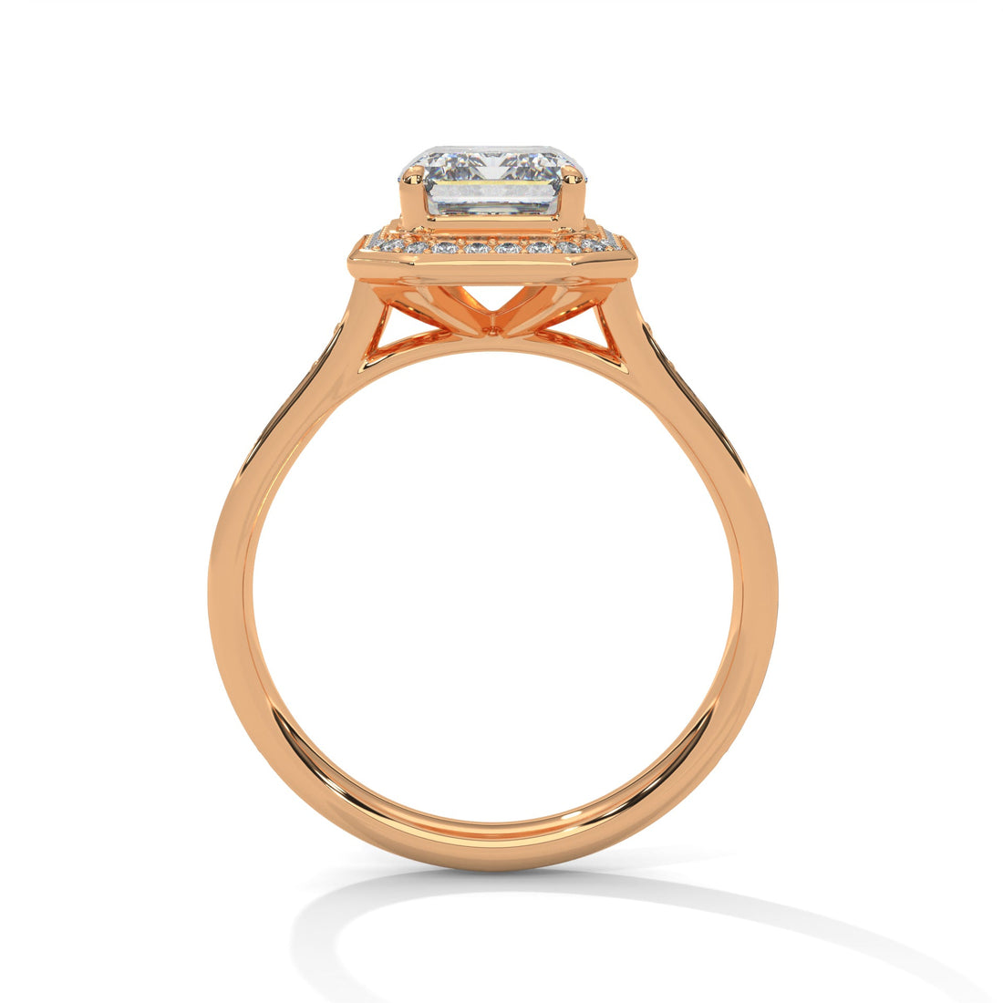 Halo Emerald-Cut Engagement Ring with 2ct Lab-Grown Diamond (F VS1)