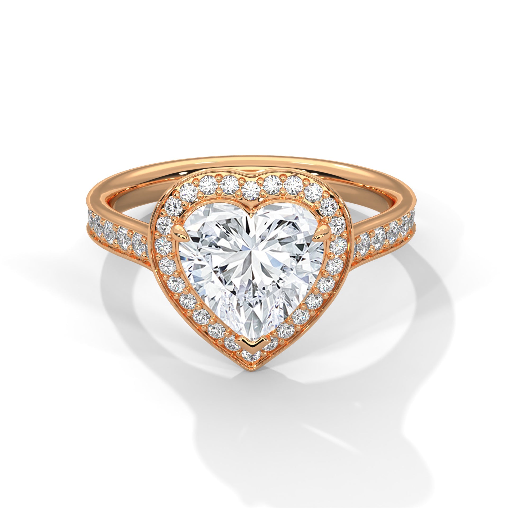 Romantic Halo 1.5 CT Heart-Cut Lab Grown Diamond Ring | 1.96 CTW