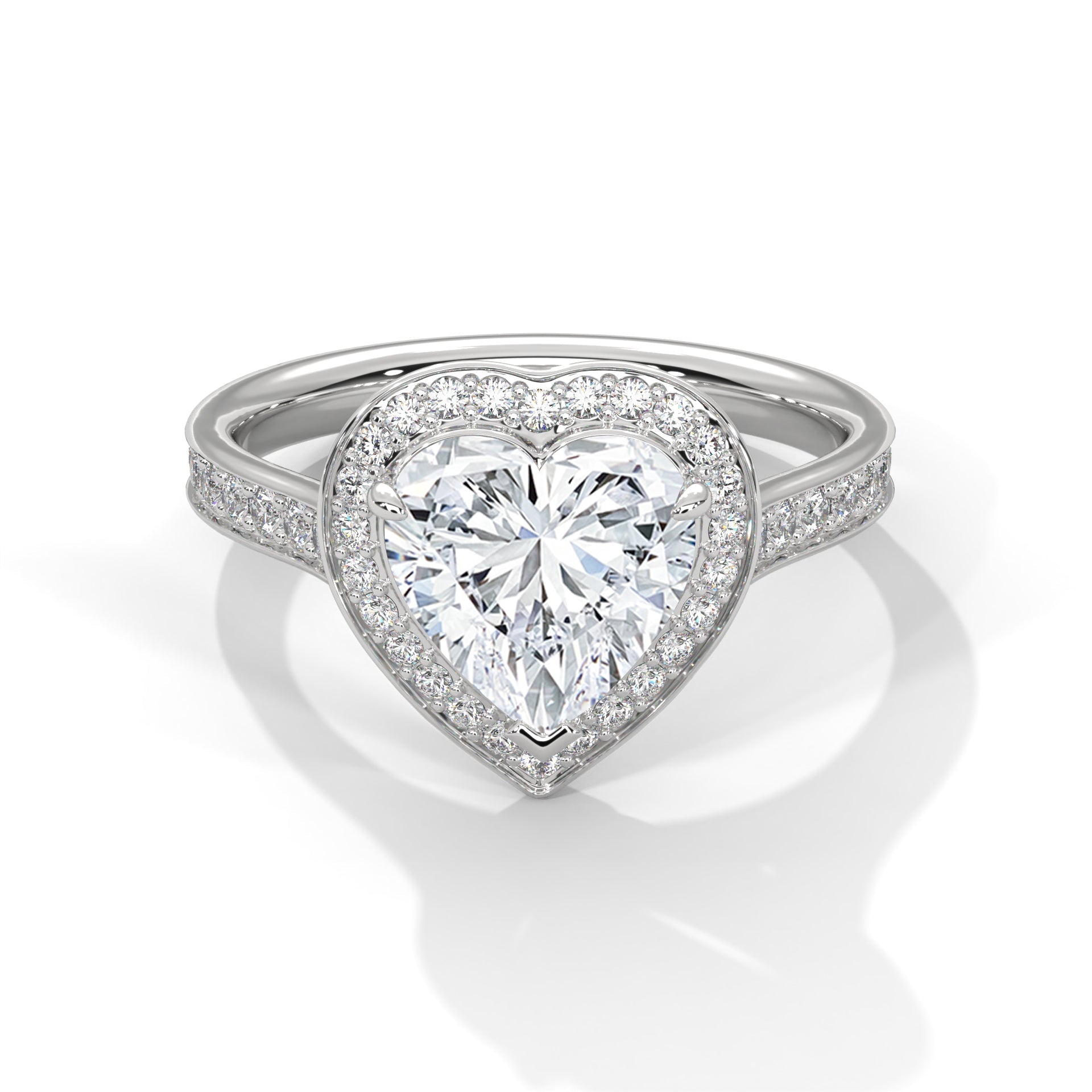 Romantic Halo 1.5 CT Heart-Cut Lab Grown Diamond Ring | 1.96 CTW
