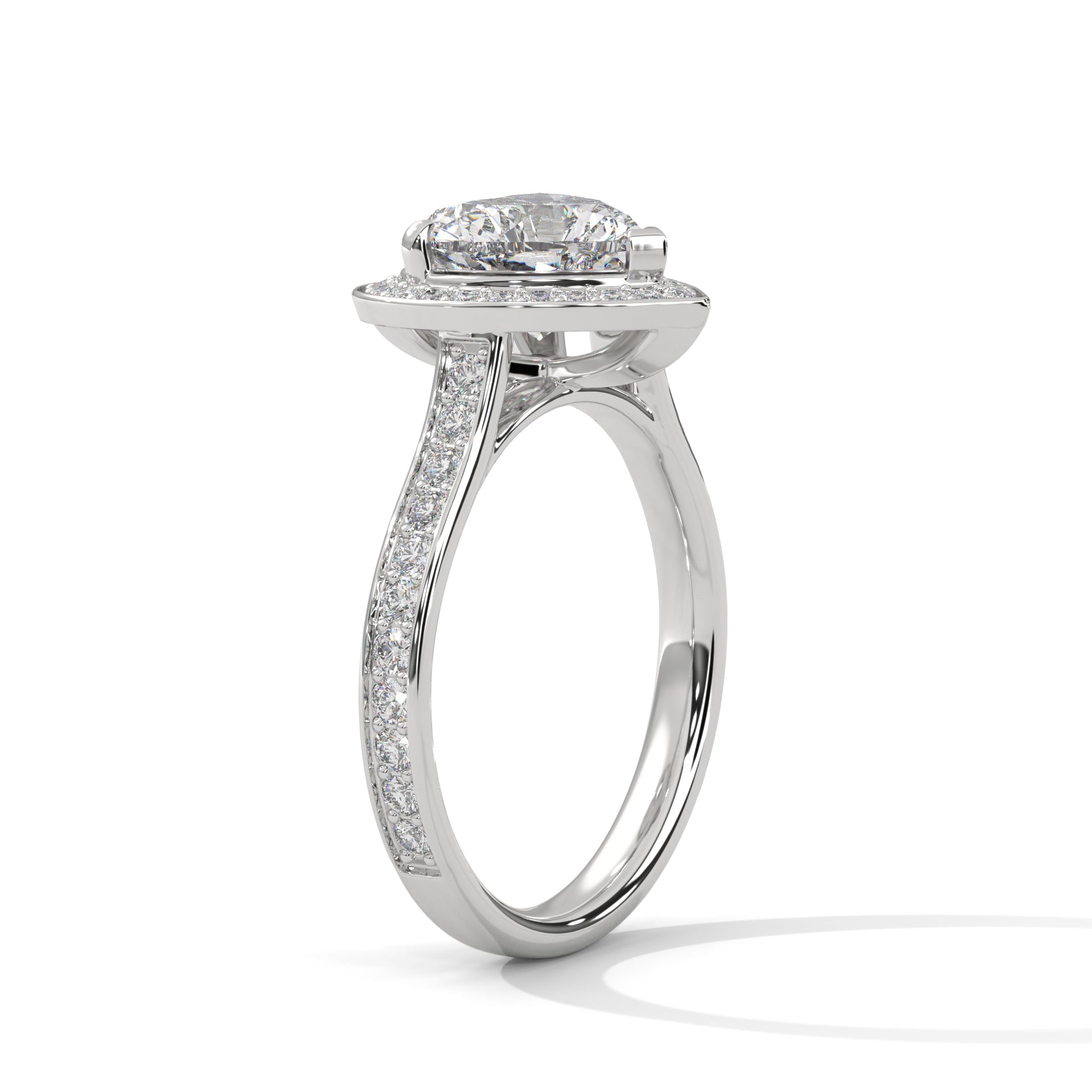 Romantic Halo 1.5 CT Heart-Cut Lab Grown Diamond Ring | 1.96 CTW