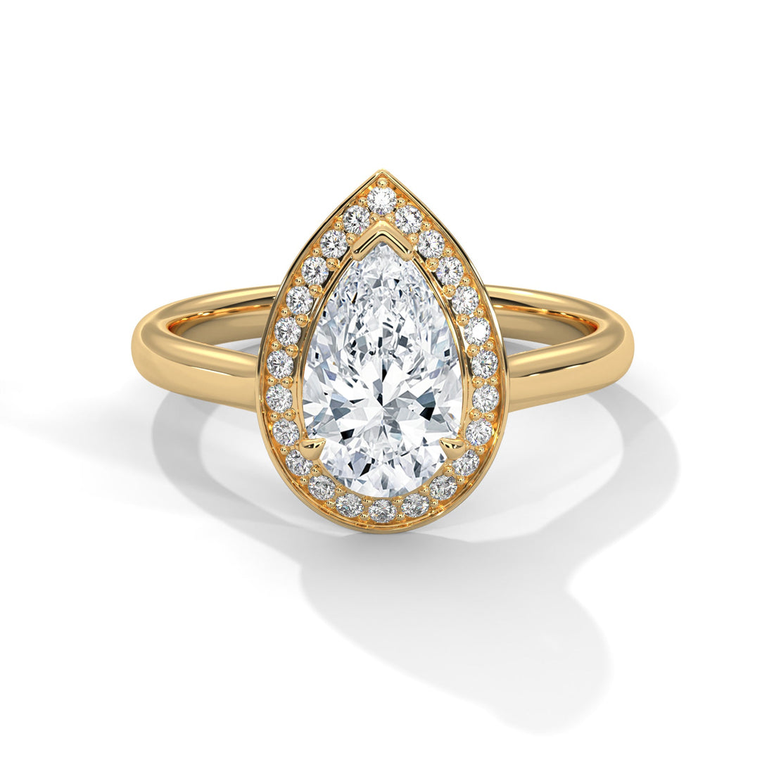 Elysian Halo 1.5 CTW Pear-Cut Lab Grown Diamond Ring | 1.64 CTW
