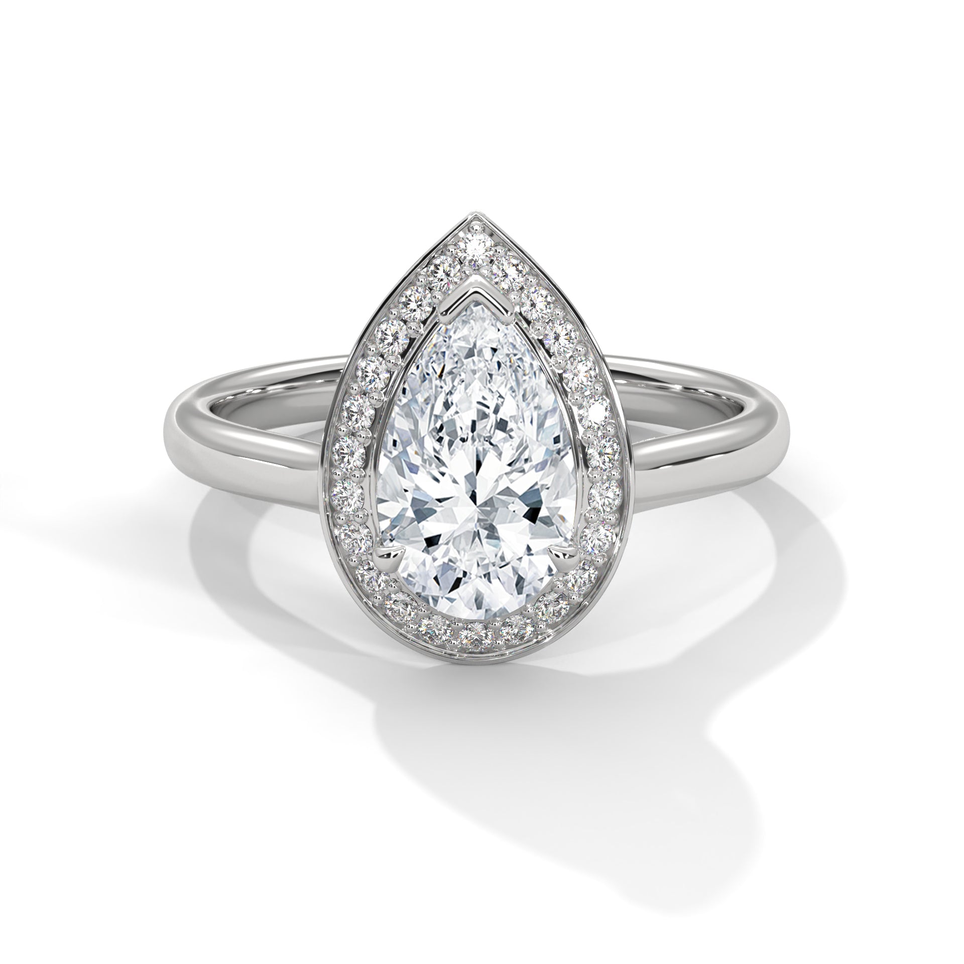 Halo 3 CTW Pear-Cut Radiance Lab Grown Diamond Ring | 3.14 CTW