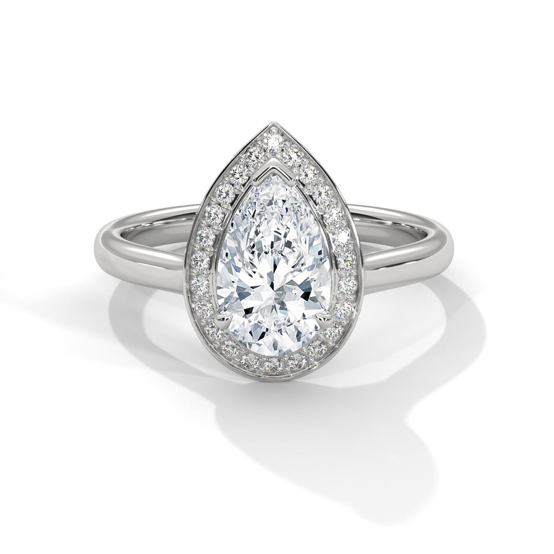 Halo 3 CTW Pear-Cut Radiance Lab Grown Diamond Ring | 3.14 CTW