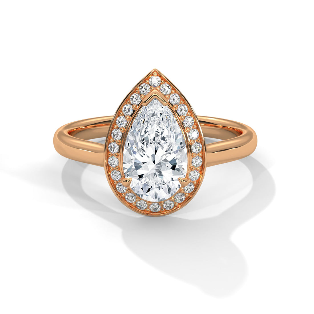 Halo 3 CTW Pear-Cut Radiance Lab Grown Diamond Ring | 3.14 CTW