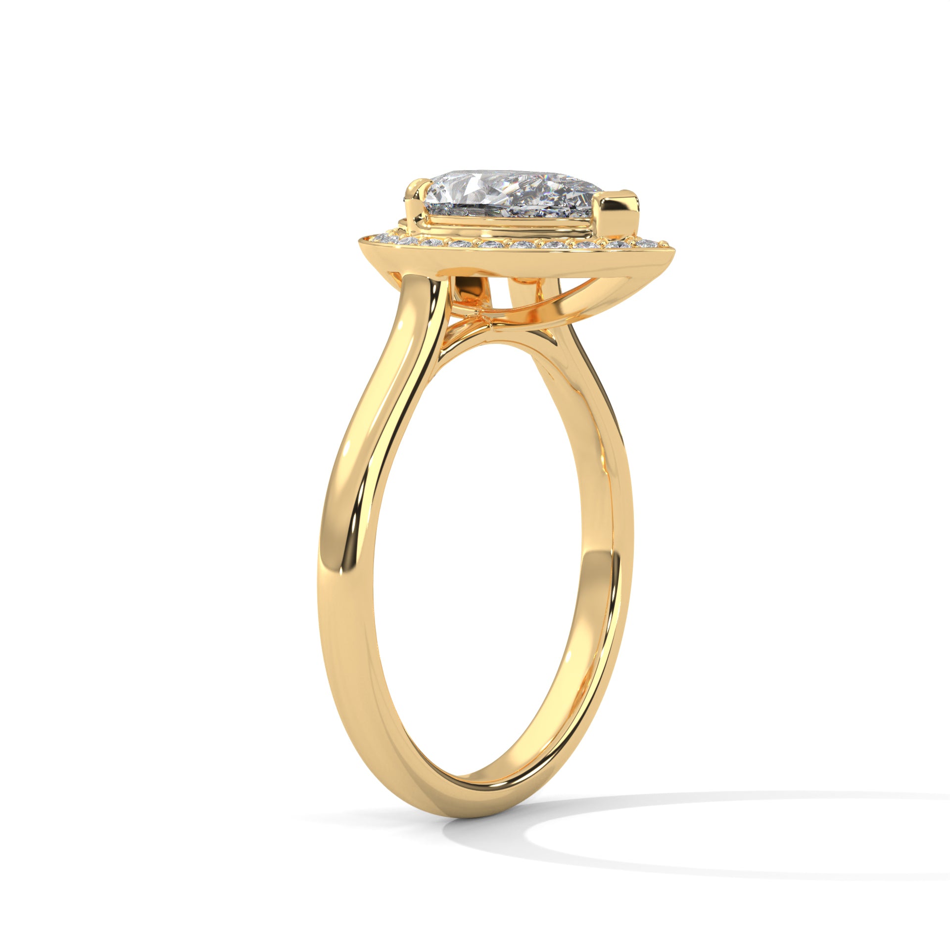 Halo 3 CTW Pear-Cut Radiance Lab Grown Diamond Ring | 3.14 CTW