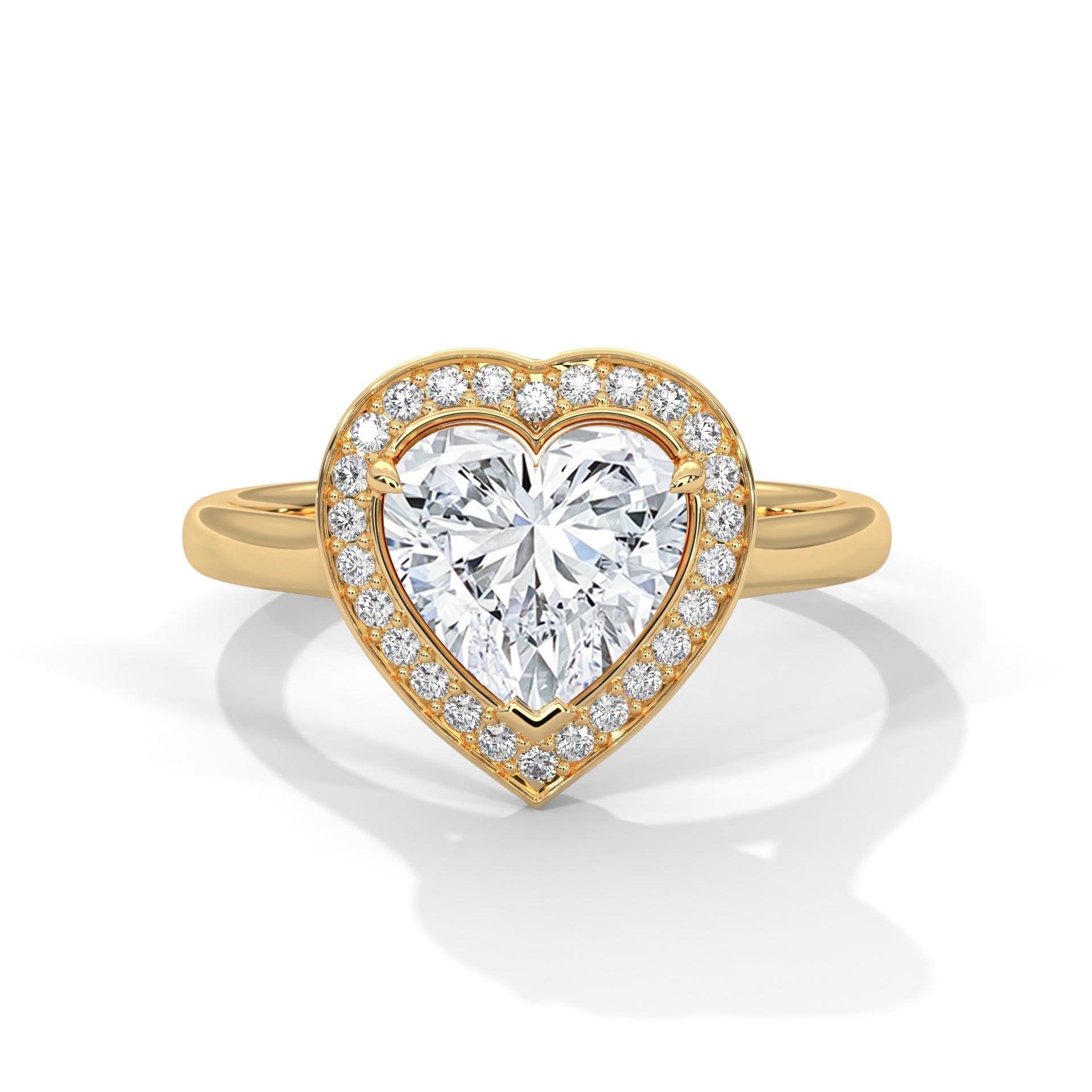 Halo-Set 1.5ctw Heart-Cut Lab Grown Diamond Engagement Ring | 1.66 CTW
