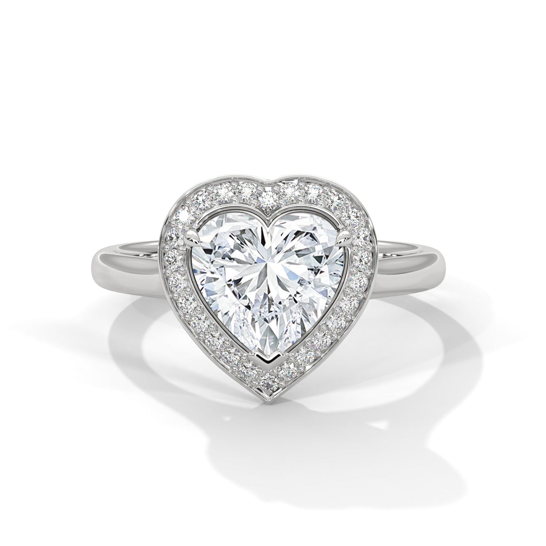 Halo-Set 1.5ctw Heart-Cut Lab Grown Diamond Engagement Ring | 1.66 CTW