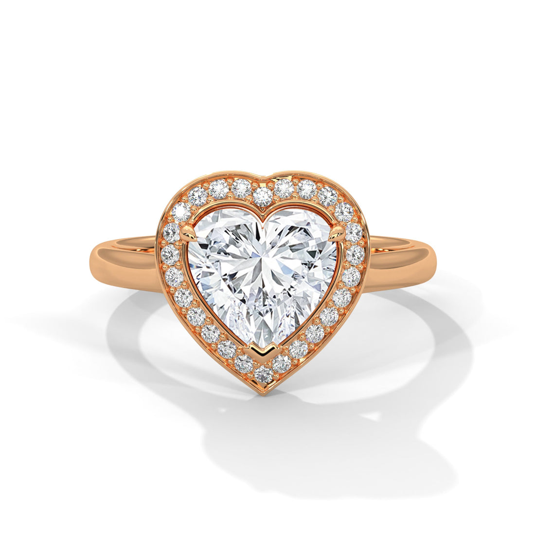 Halo-Set 1.5ctw Heart-Cut Lab Grown Diamond Engagement Ring | 1.66 CTW