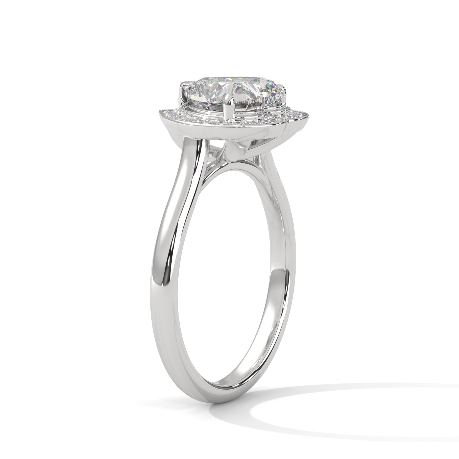 Halo-Set 1.5ctw Heart-Cut Lab Grown Diamond Engagement Ring | 1.66 CTW