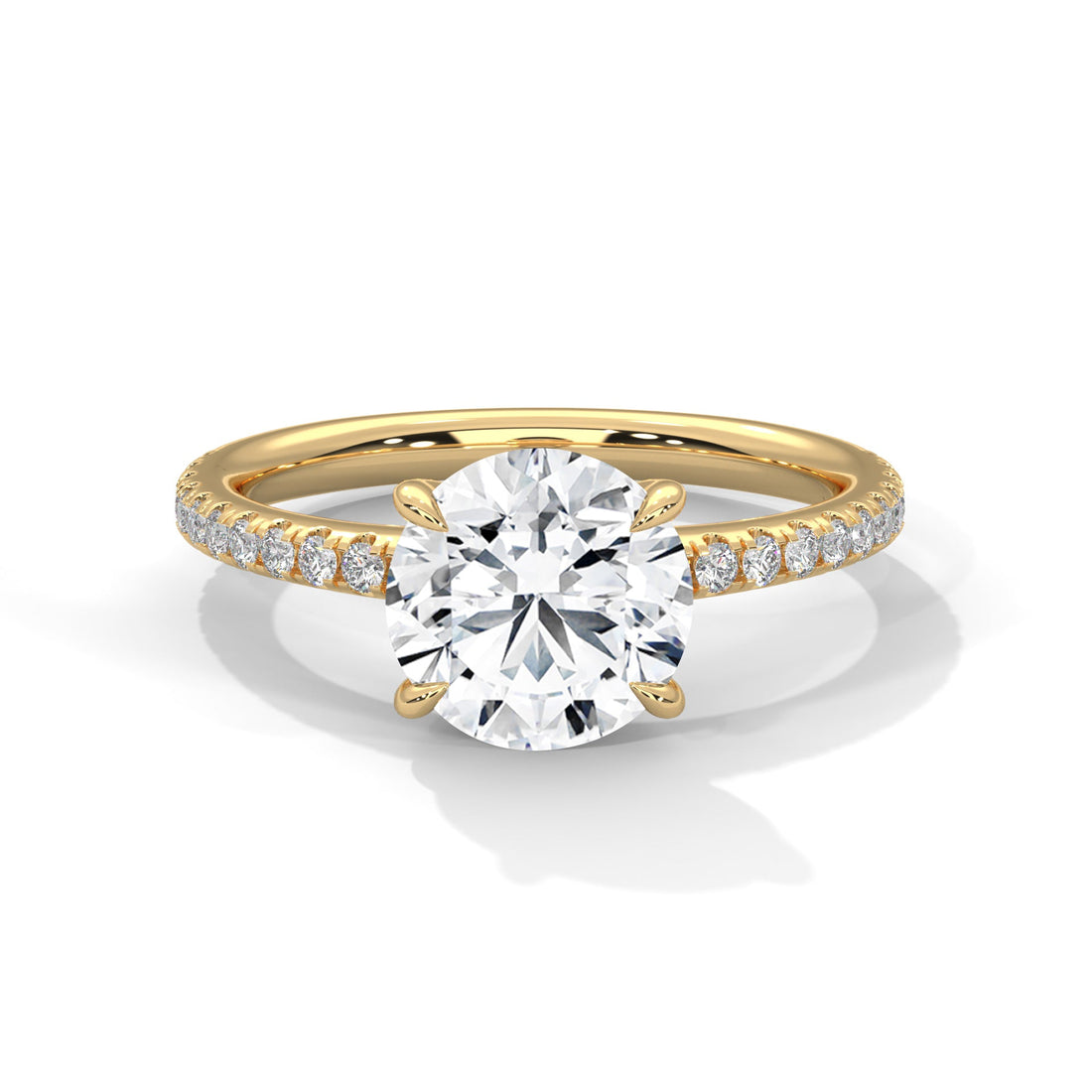 Lustrous Bloom 1.5 CT Round-Cut Lab Grown Diamond Pave Ring | 1.76 CTW