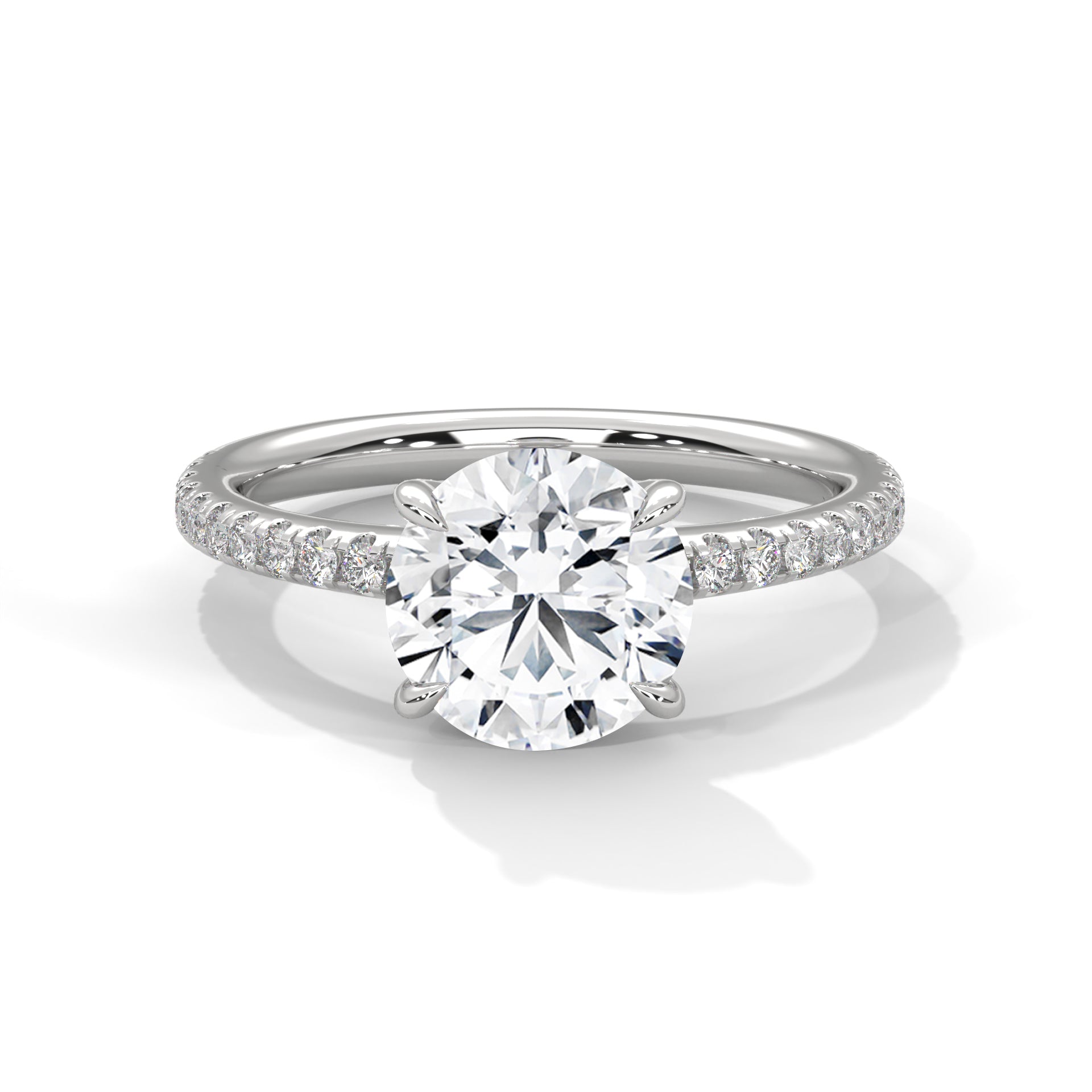 Lustrous Bloom 1.5 CT Round-Cut Lab Grown Diamond Pave Ring | 1.76 CTW