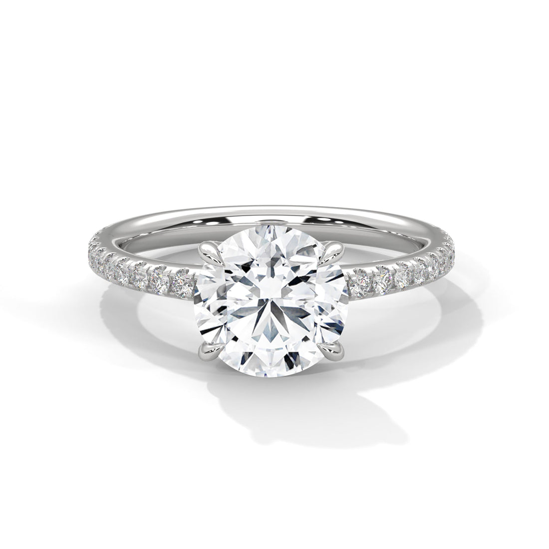 Lustrous Bloom 1.5 CT Round-Cut Lab Grown Diamond Pave Ring | 1.76 CTW