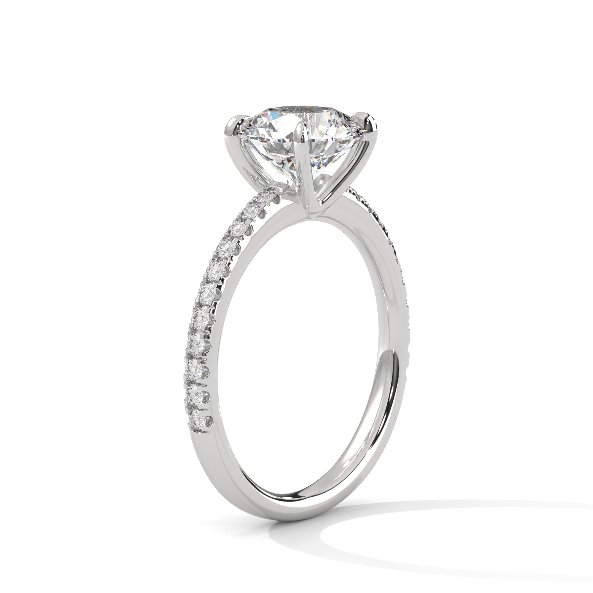 Lustrous Bloom 1.5 CT Round-Cut Lab Grown Diamond Pave Ring | 1.76 CTW