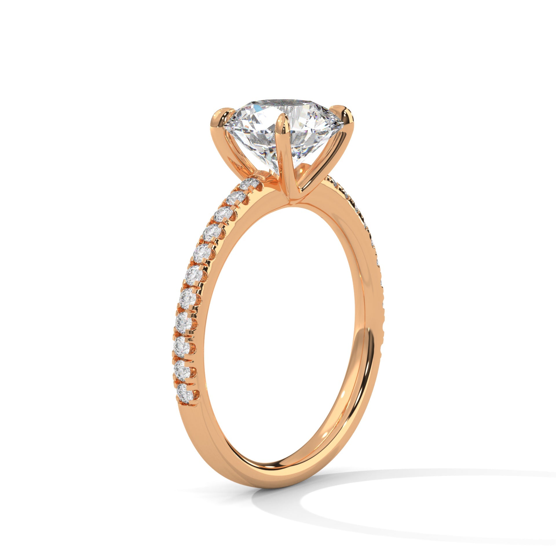 Lustrous Bloom 1.5 CT Round-Cut Lab Grown Diamond Pave Ring | 1.76 CTW