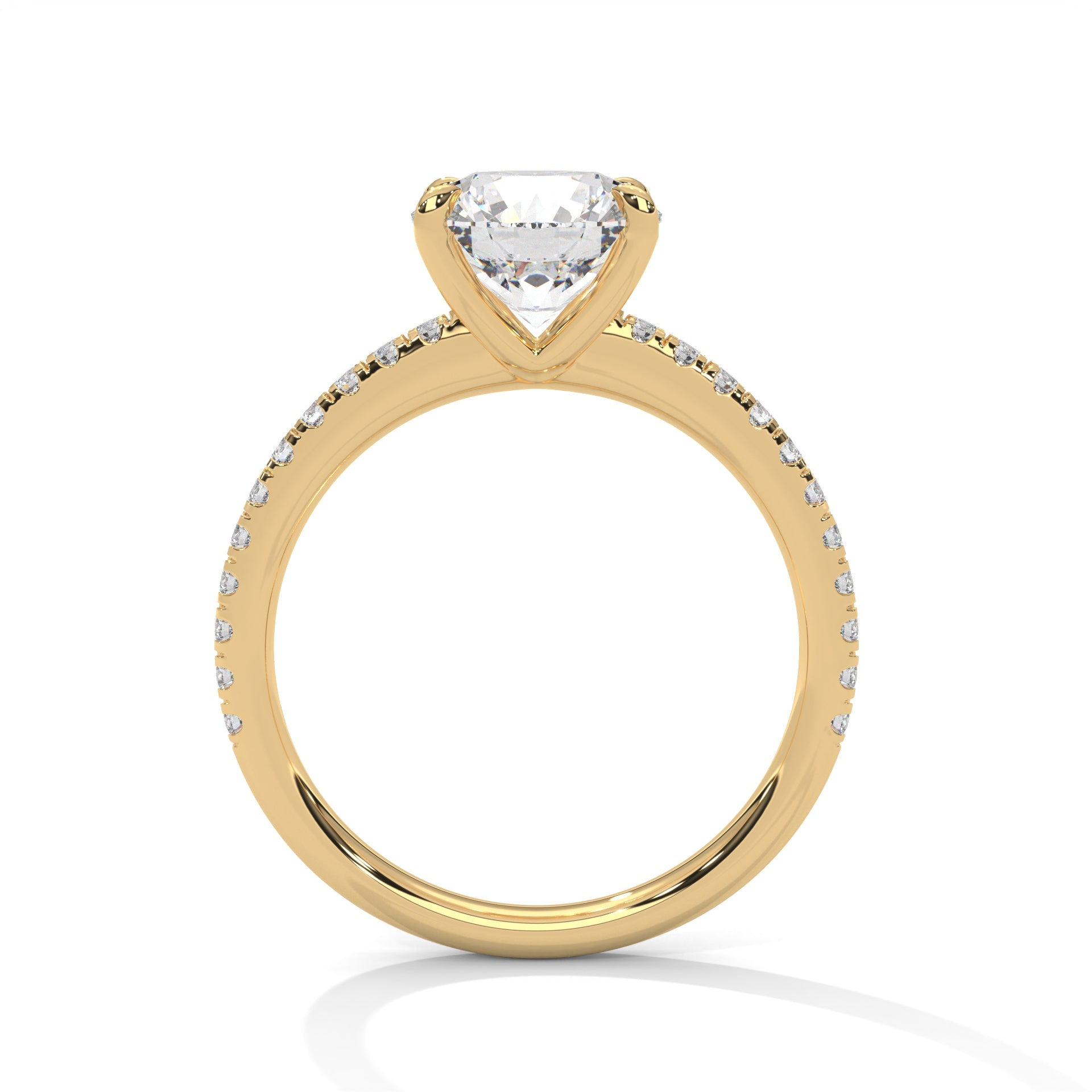 Lustrous Bloom 1.5 CT Round-Cut Lab Grown Diamond Pave Ring | 1.76 CTW