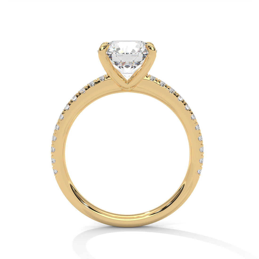 Lustrous Bloom 1.5 CT Round-Cut Lab Grown Diamond Pave Ring | 1.76 CTW