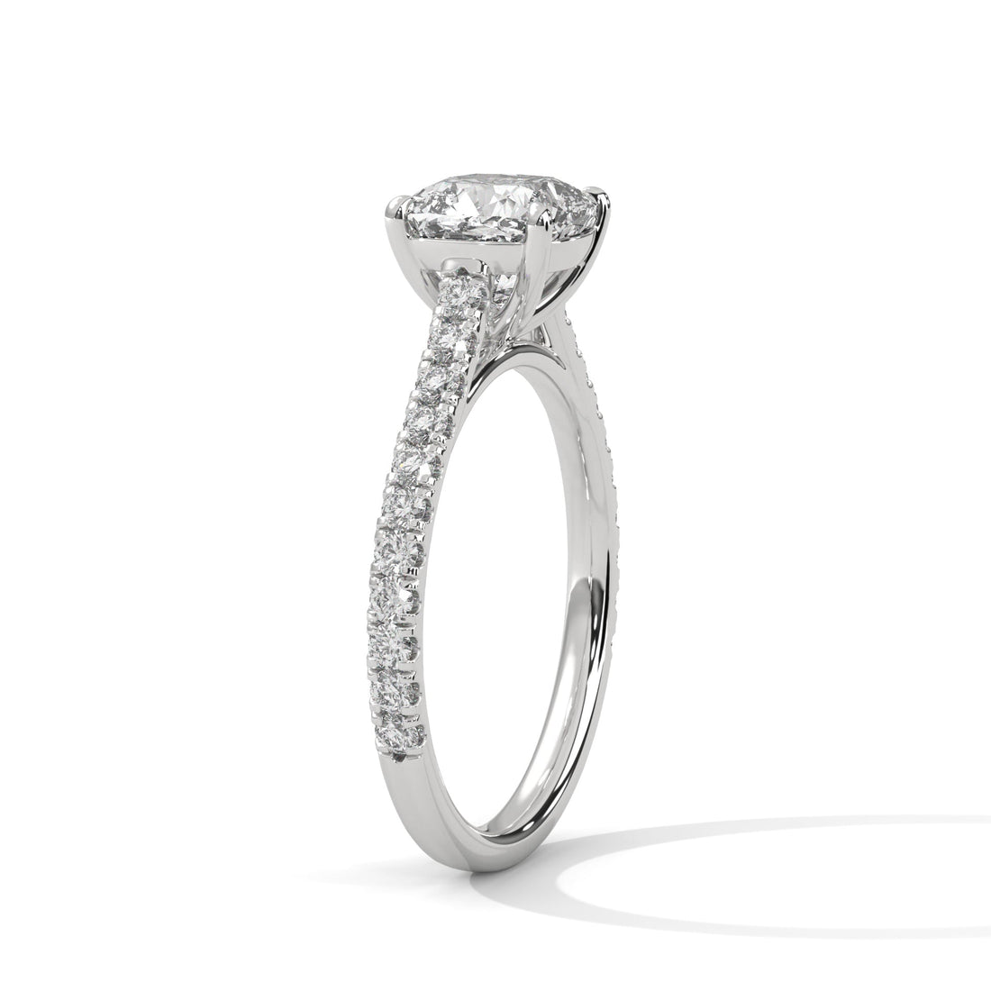 Luminous Charm 1 CT Cushion-Cut Lab Grown Diamond Pave Ring | 1.40 CTW