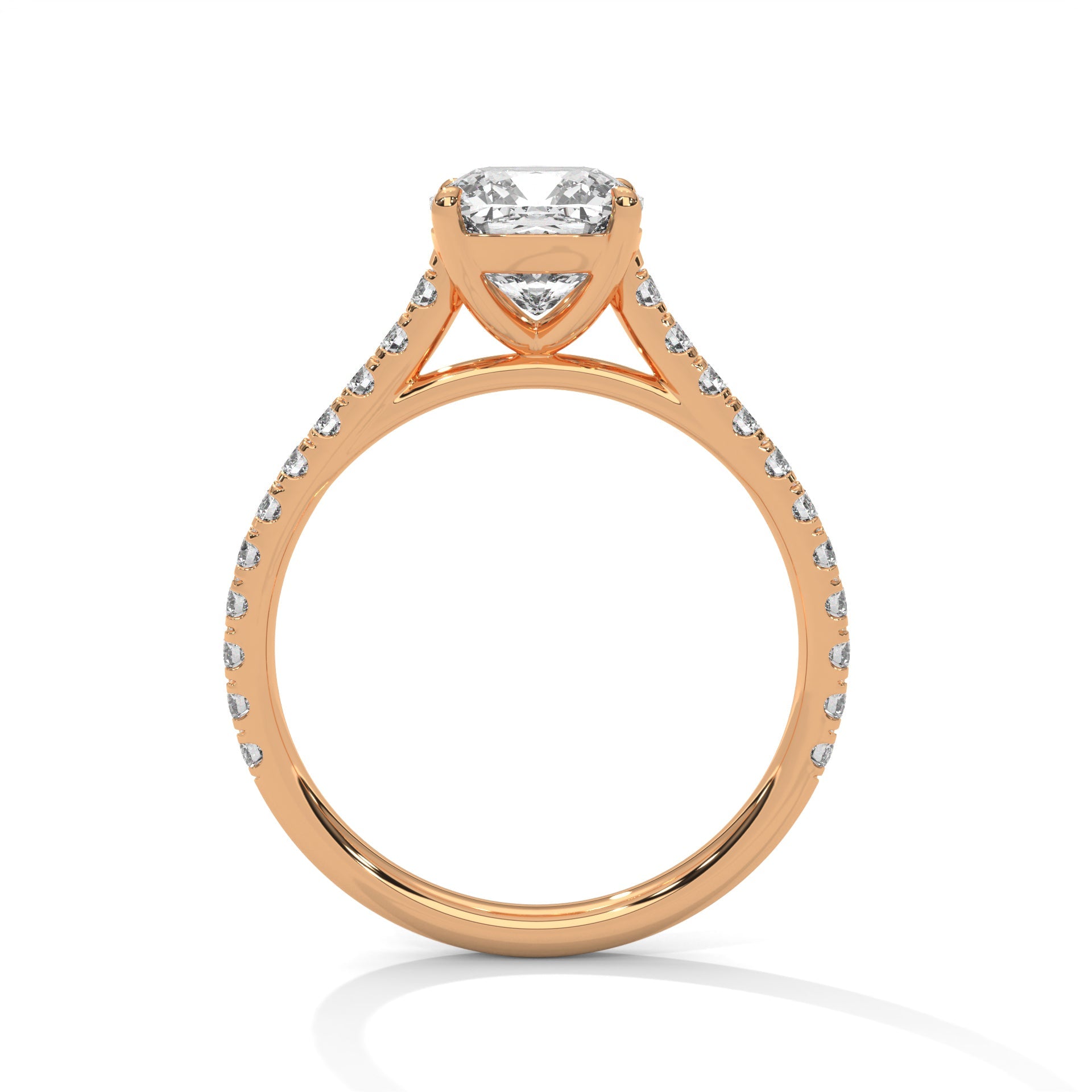 Luminous Charm 1 CT Cushion-Cut Lab Grown Diamond Pave Ring | 1.40 CTW