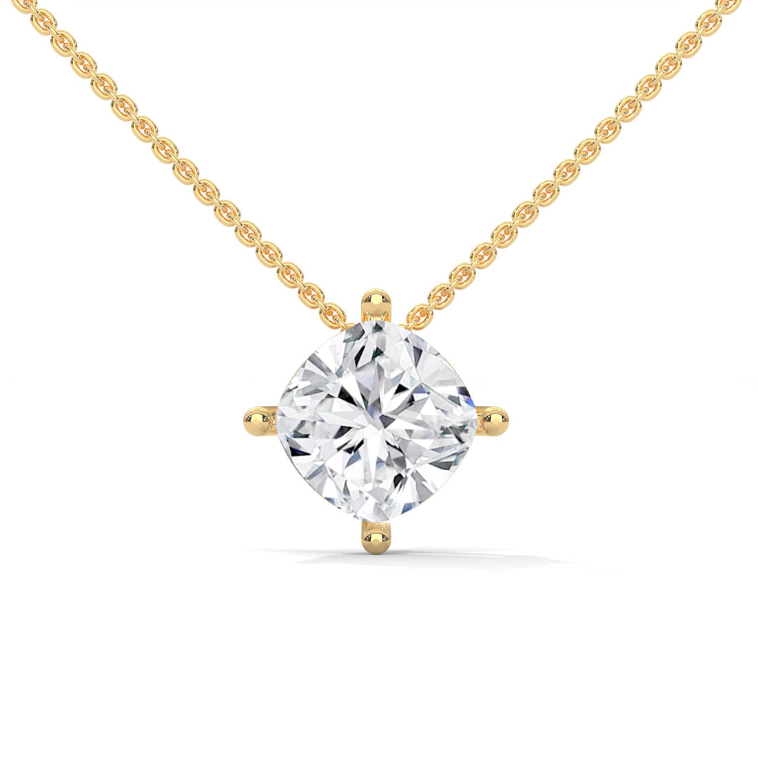 Celestial Glow Round-Cut Diamond Pendant Necklace 2.50ct | 14K Gold |16”&18” Chain