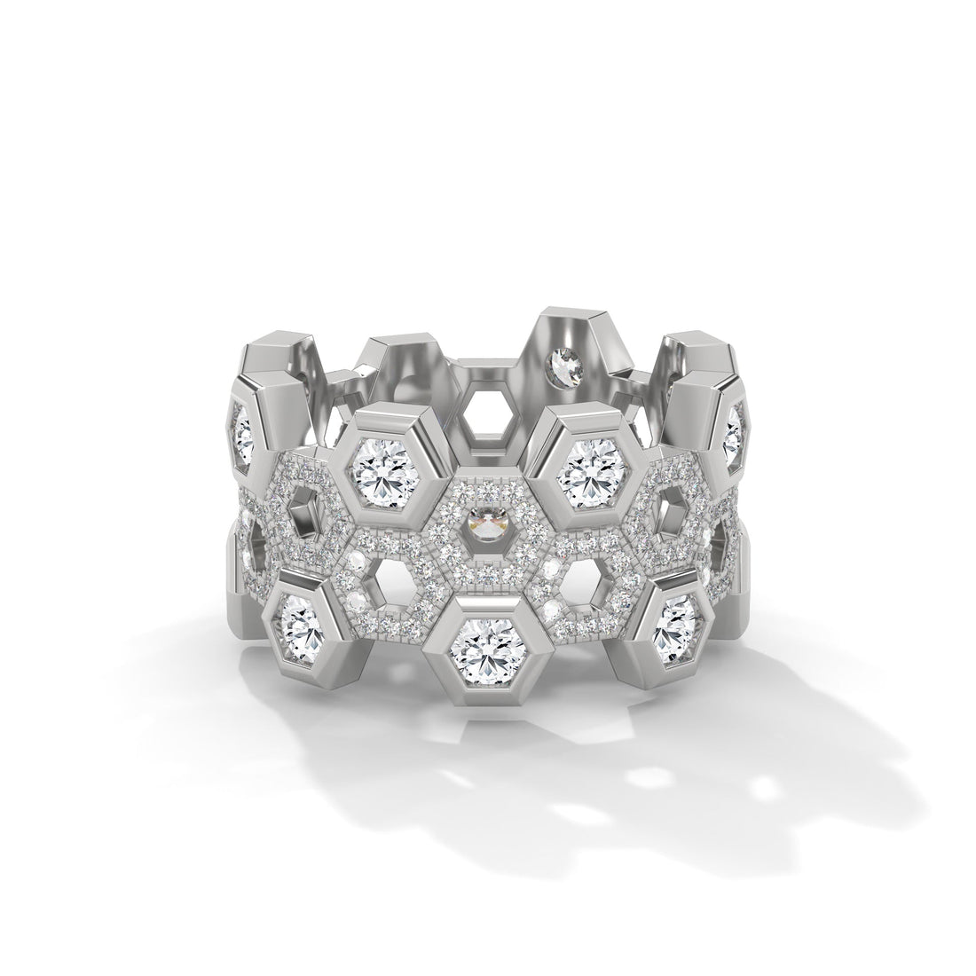 HexaGlow 2.69 CTW Lab-Grown Diamond Honeycomb Band