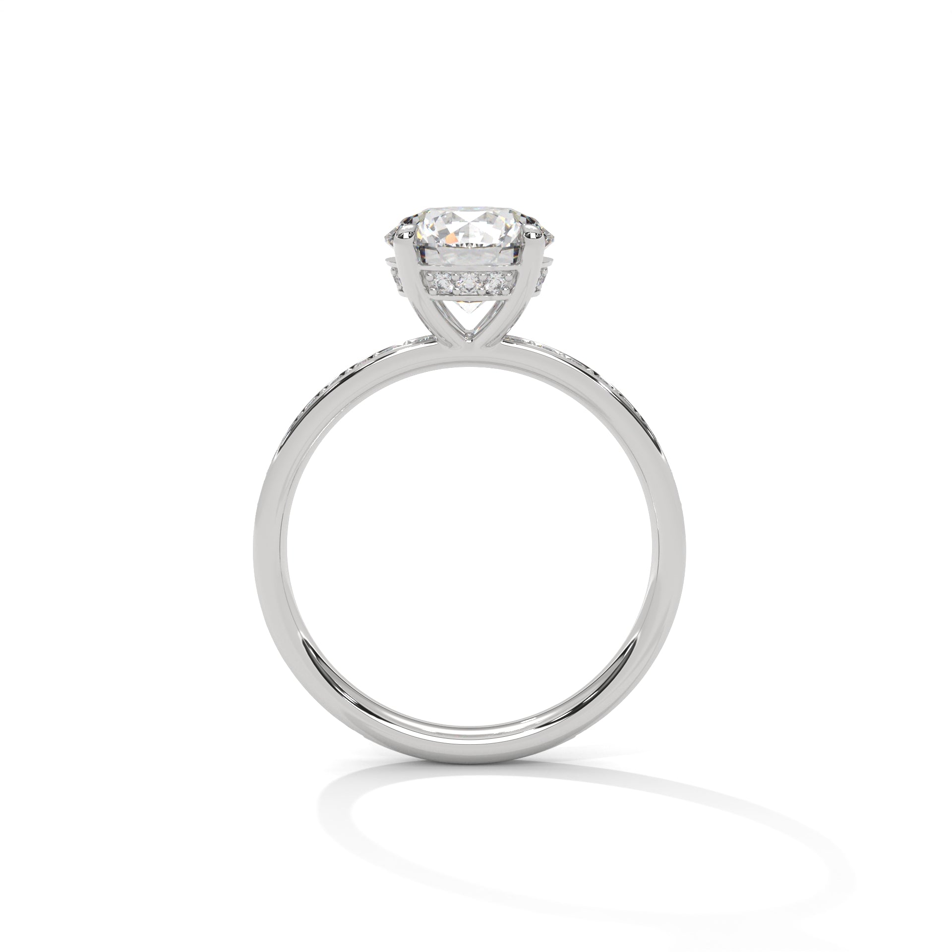 Radiance 2.46 CTW Round-Cut Diamond Pavé Engagement Ring | F-VS1