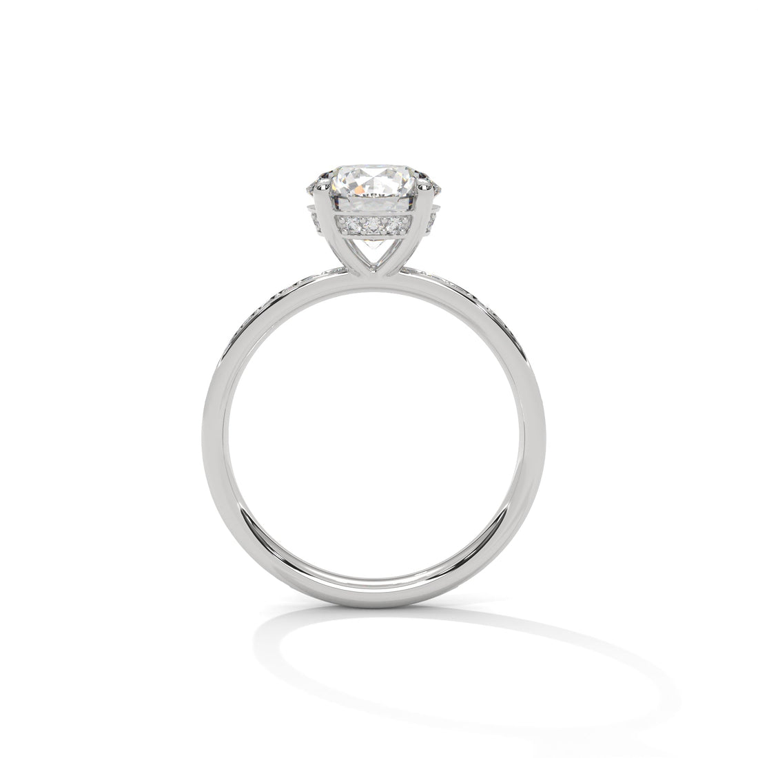 Radiance 2.46 CTW Round-Cut Diamond Pavé Engagement Ring | F-VS1