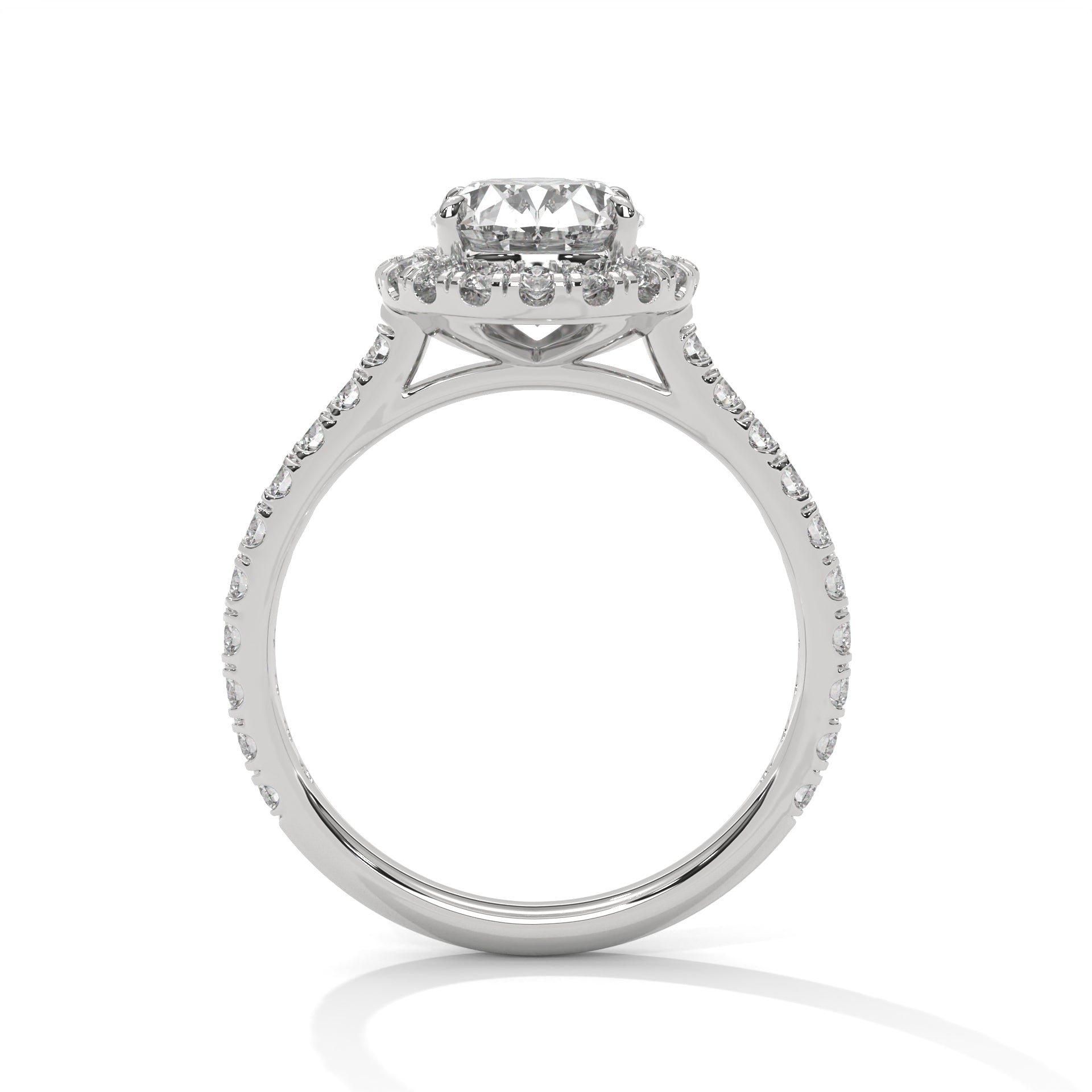 Celestial Bloom 2.61 CTW Oval-Cut Diamond Halo Gold RIng