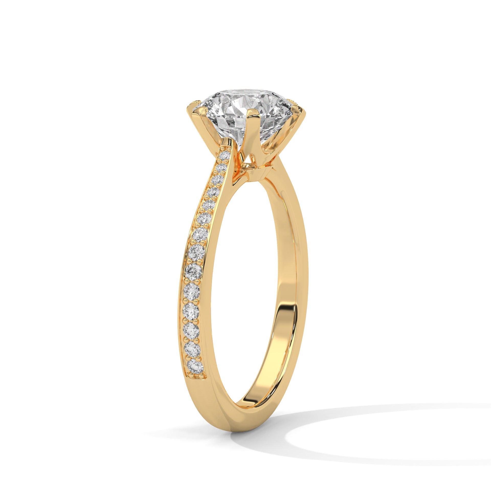 Brilliance 2.22 CTW Round-Cut Diamond Engagement Gold RIng