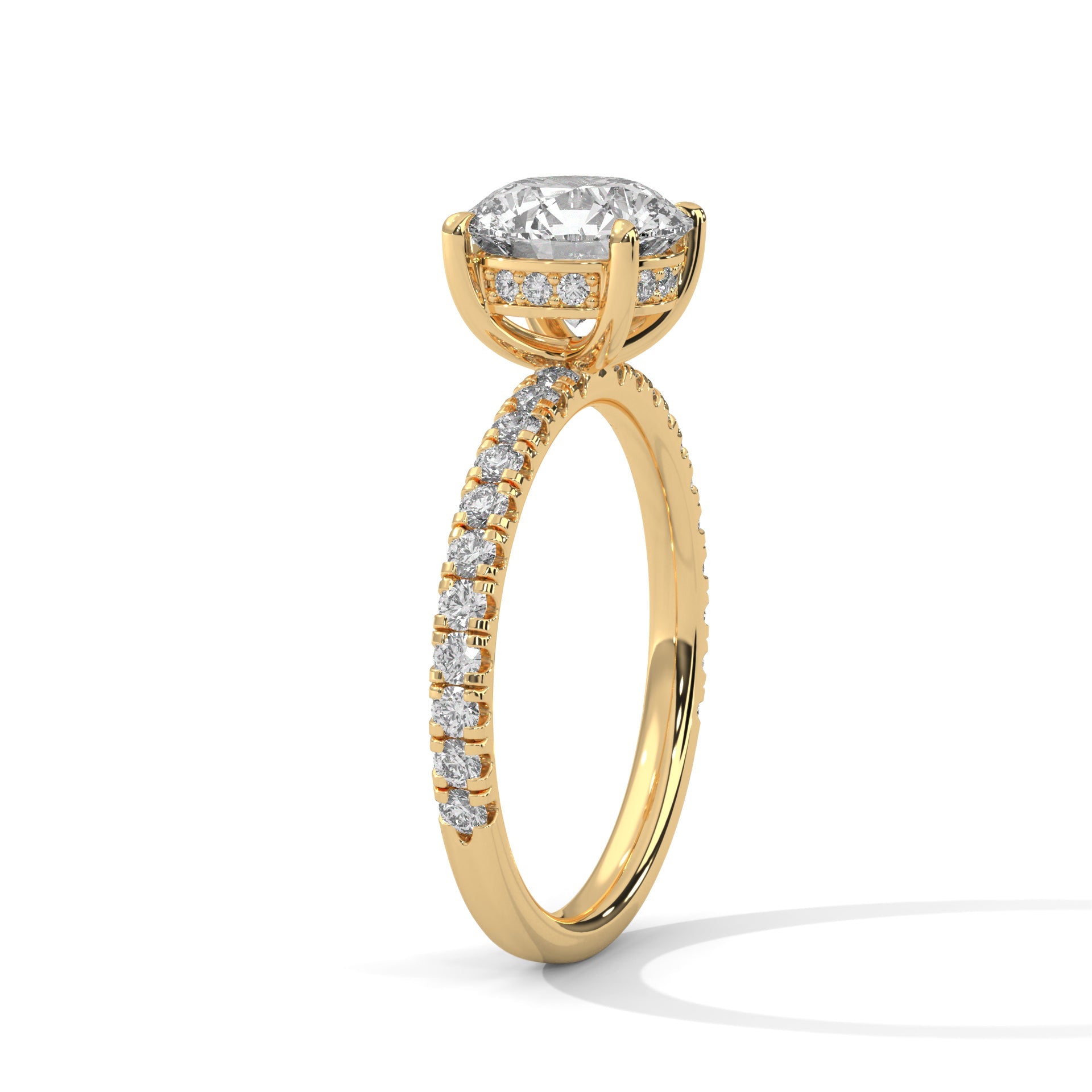 Odessa 1ct Round Lab-Grown Diamond Pave Engagement Ring | 1.47 CTW
