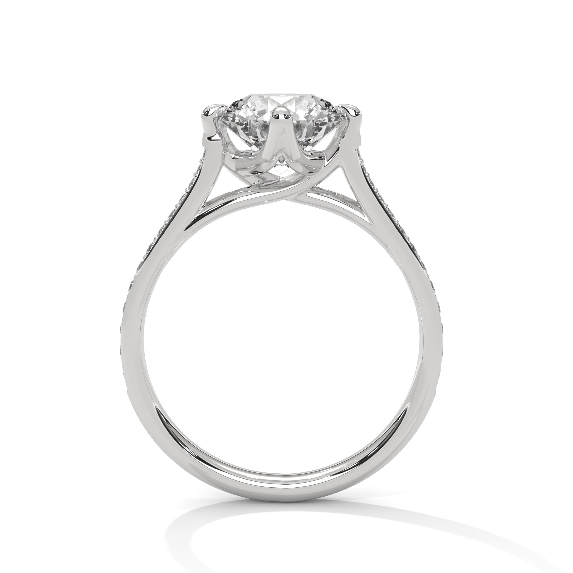 Ethereal Glow 1 CT Round-Cut Lab Grown Diamond Pave Ring | 1.18 CTW