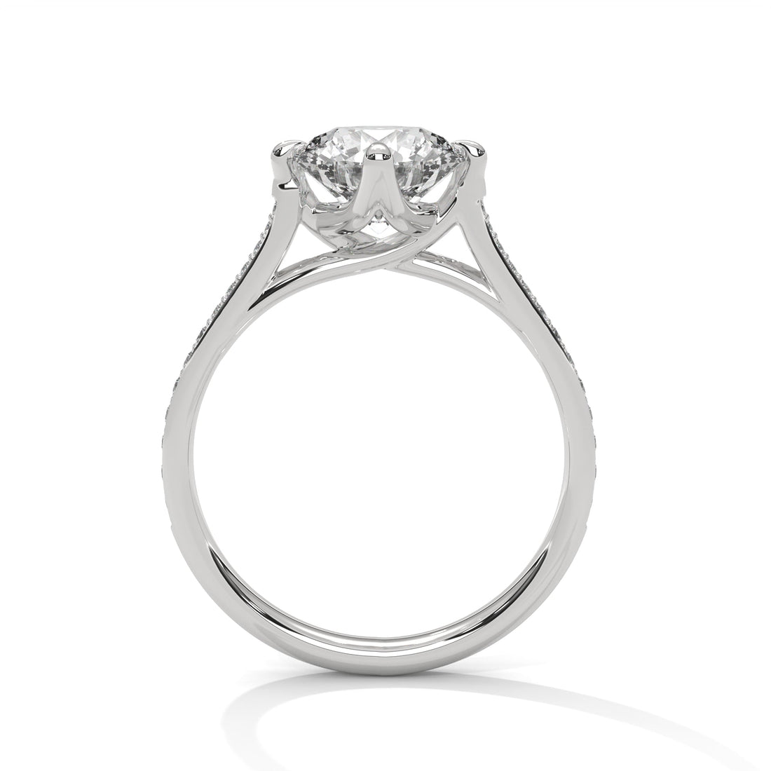 Ethereal Glow 1 CT Round-Cut Lab Grown Diamond Pave Ring | 1.18 CTW