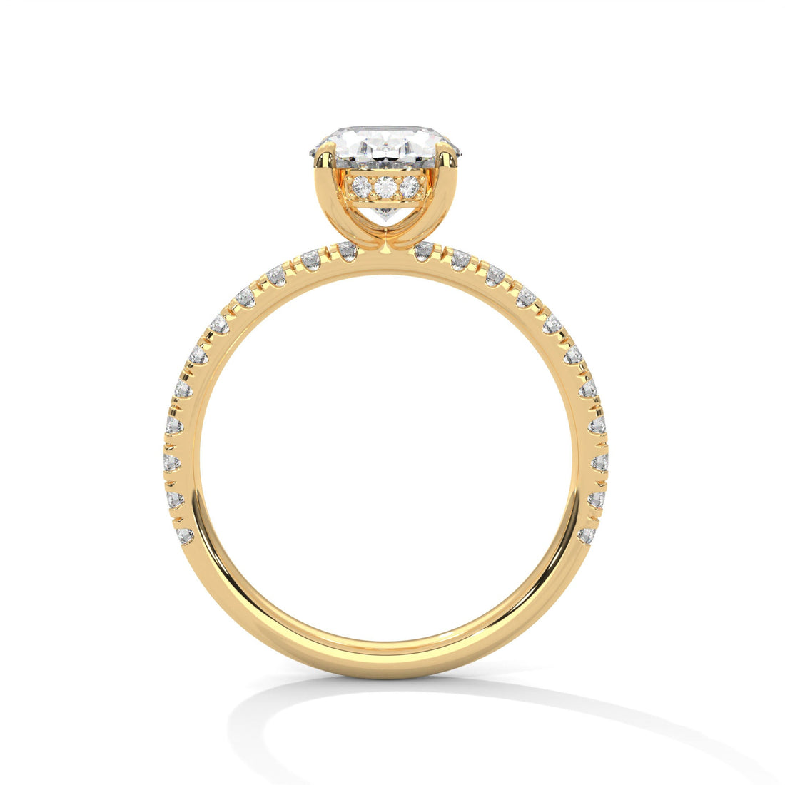 Pave 2.46 ctw Oval cut Lab-Grown Diamond Engagement Ring | F-VS1