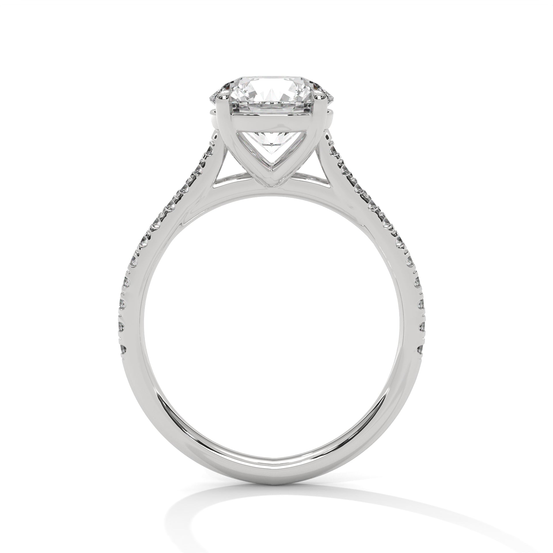 Radiant Harmony 1.5 CT Round-Cut Lab Grown Diamond Pave Ring | 1.72 CTW