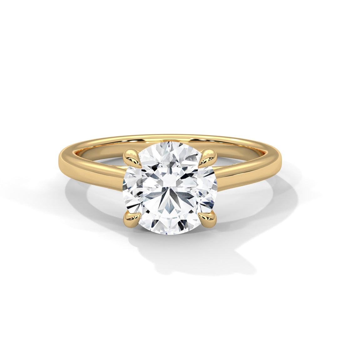 Solitaire Round Brilliant-Cut Engagement Ring with 2ct Lab-Grown Diamond (F VS1)