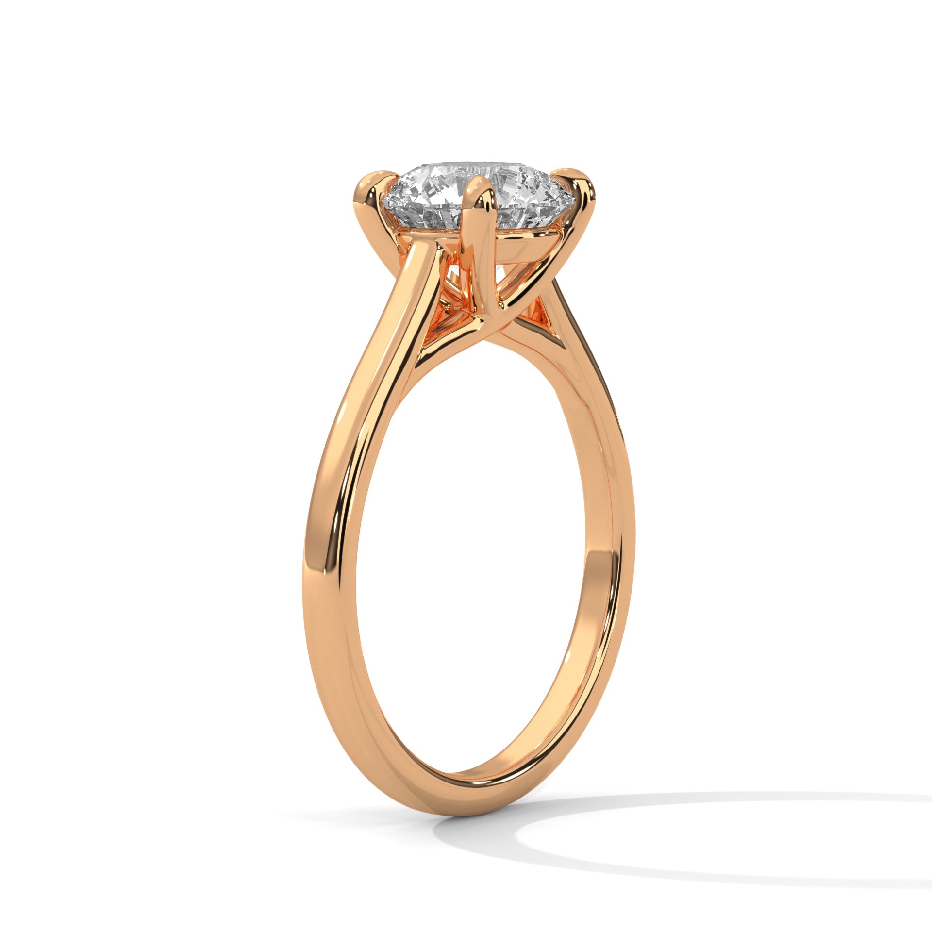 Solitaire Round Brilliant-Cut Engagement Ring with 2ct Lab-Grown Diamond (F VS1)