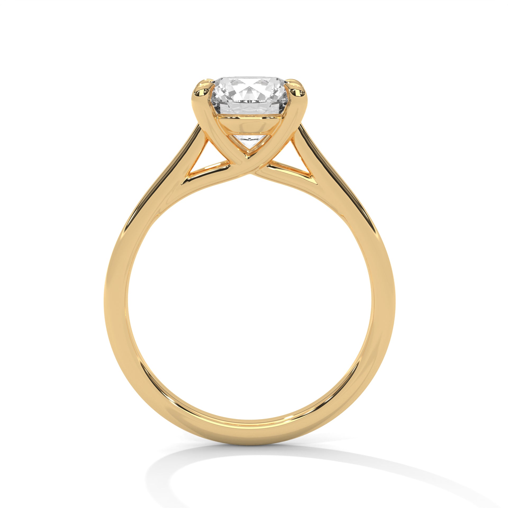 Solitaire Round Brilliant-Cut Engagement Ring with 2ct Lab-Grown Diamond (F VS1)